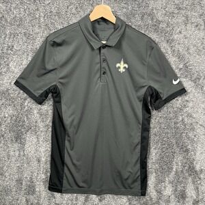 New Orleans Saints Nike Dri-Fit NFL Polo Shirt Men's Small Black Gray Activewear